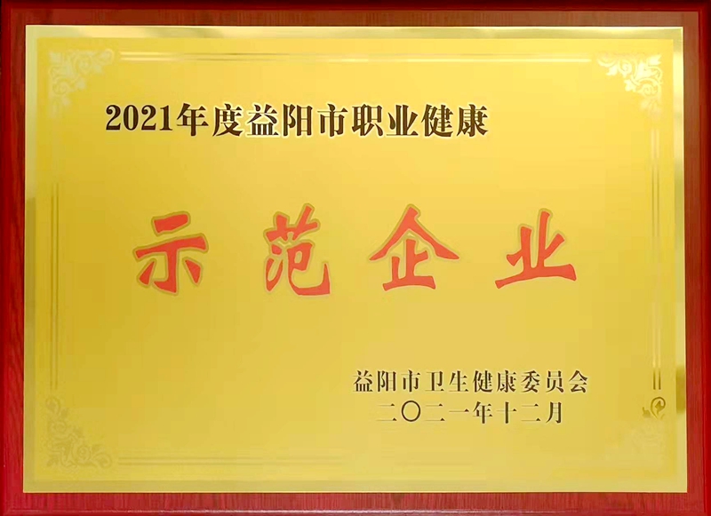 2021年度益陽市職業(yè)健康—示范企業(yè)